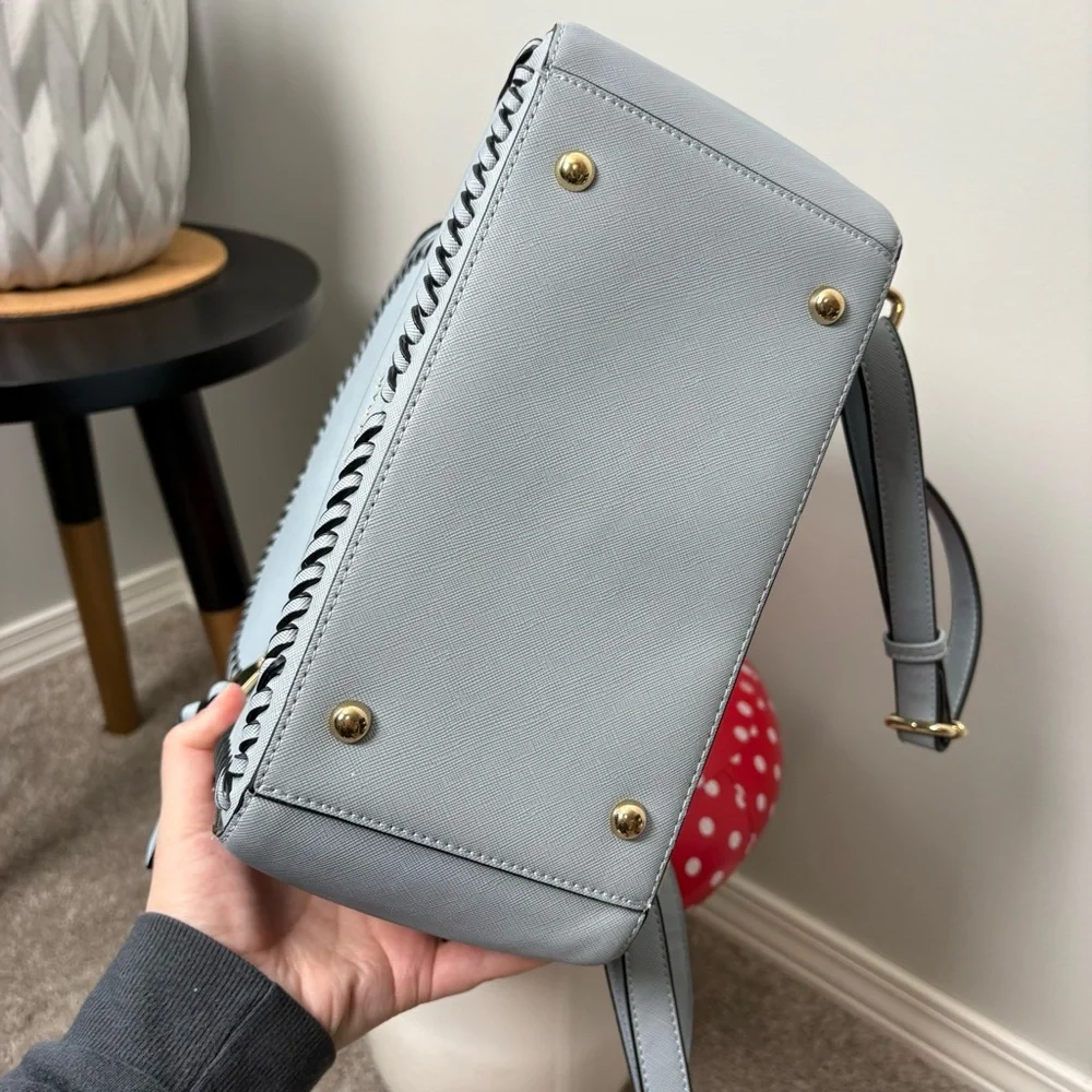 CALPAK Kaya Faux Leather Light Blue Backpack